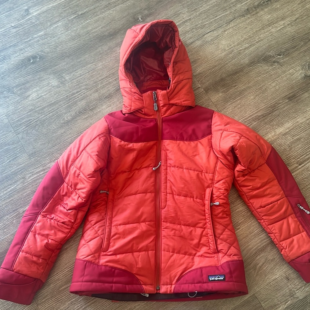 Women Small Patagonia Puff Rider Insulated Jacket Rusty Red